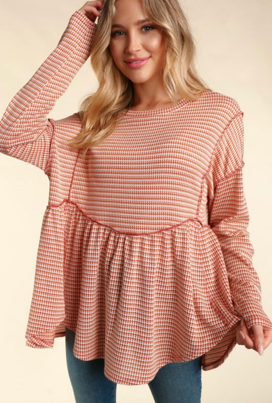 babydoll long sleeve|rust