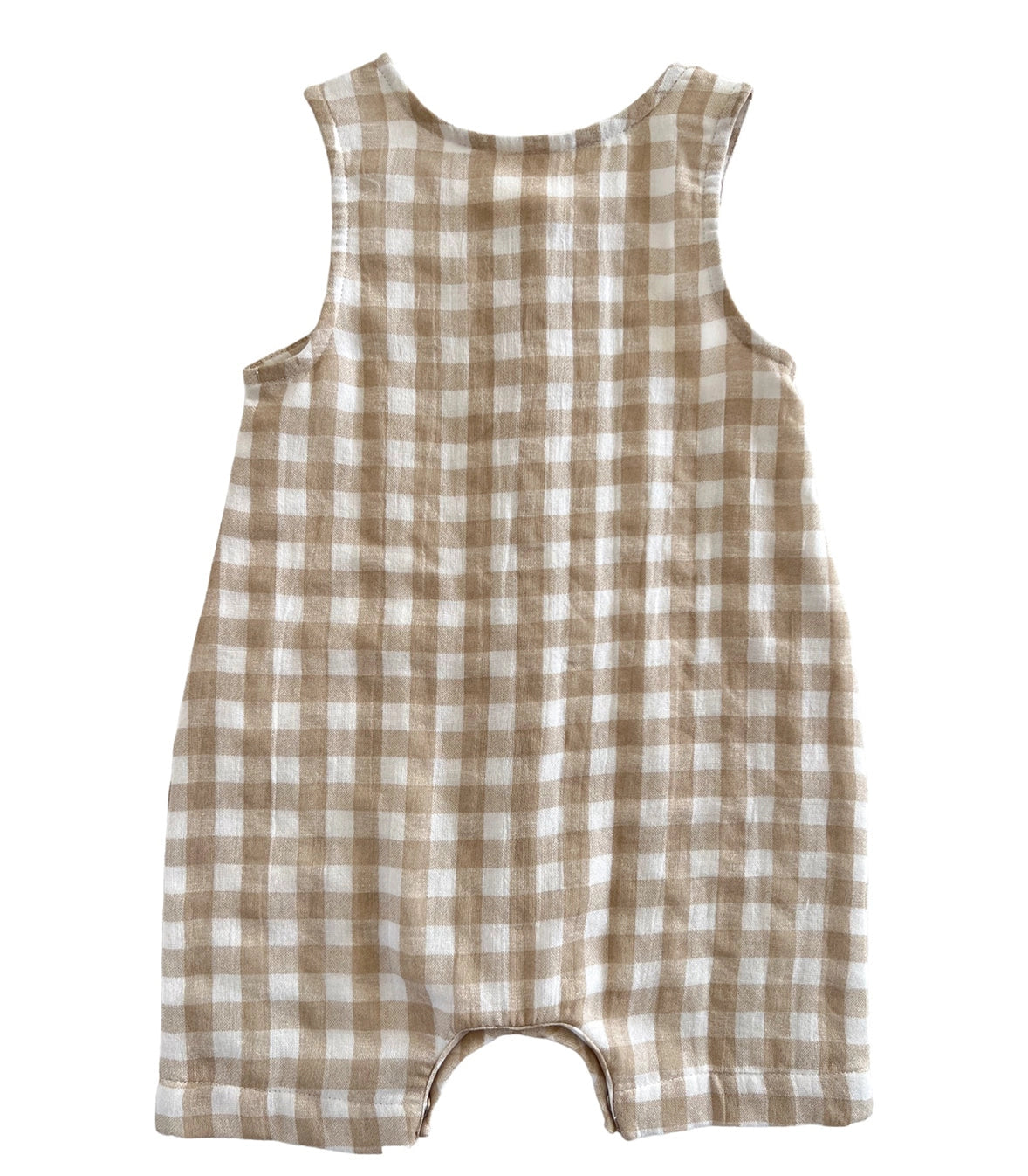 organic bay shortie|khaki gingham