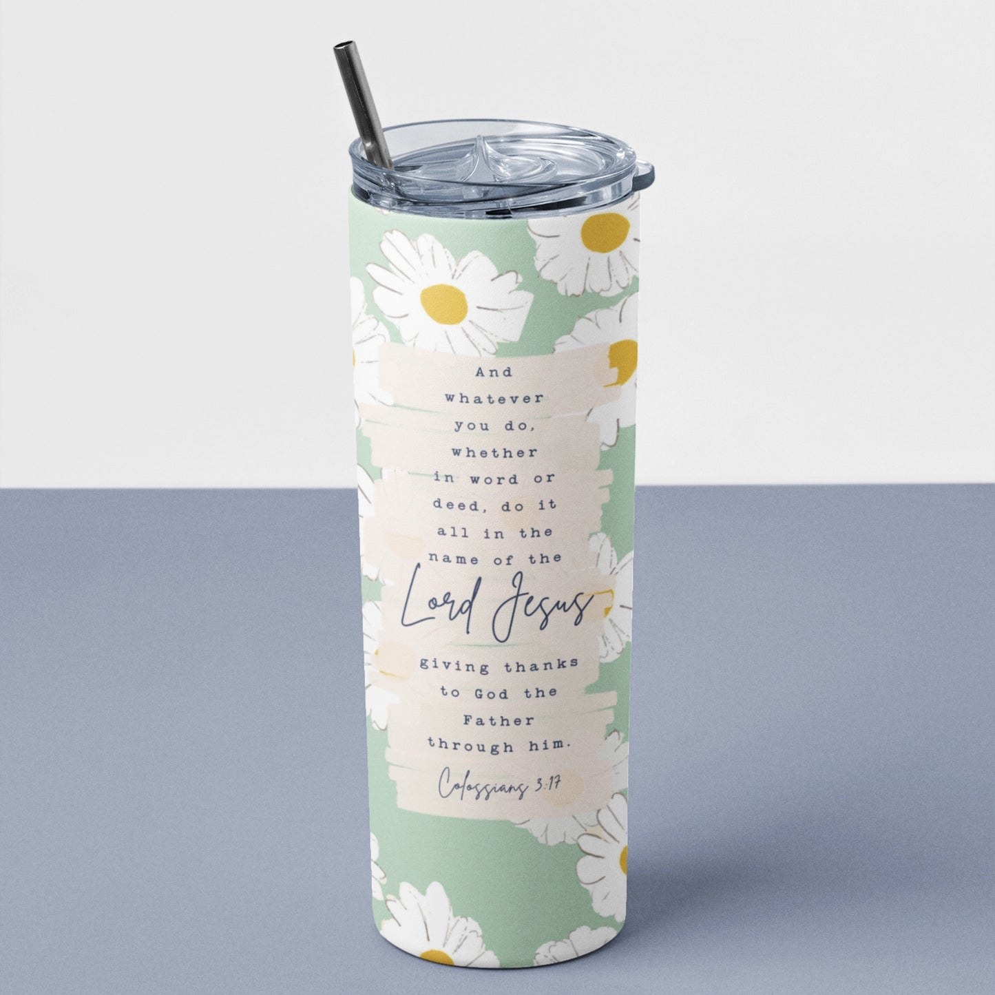 pastel daisy Colossians 3:17|20oz tumbler