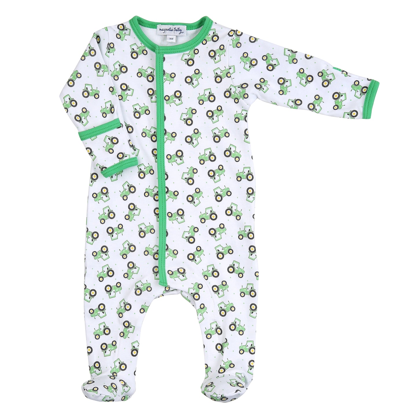 tractor footie sleeper|green