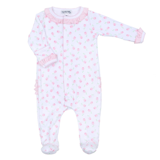 tessa's classics ruffle footie sleeper|pink