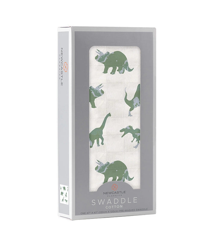 bamboo muslin swaddle|green dinosaur