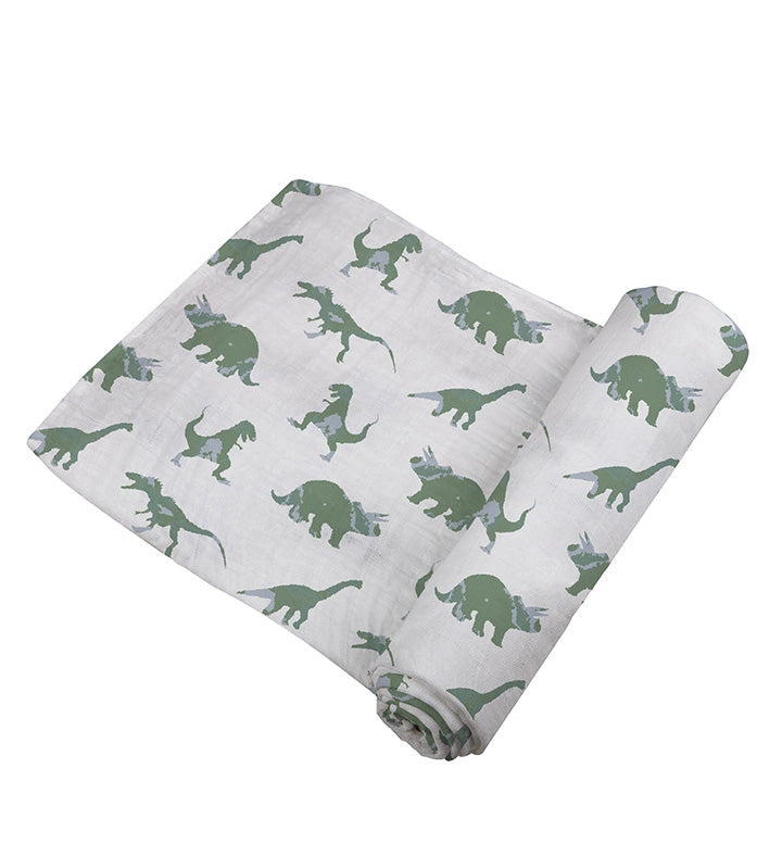 bamboo muslin swaddle|green dinosaur