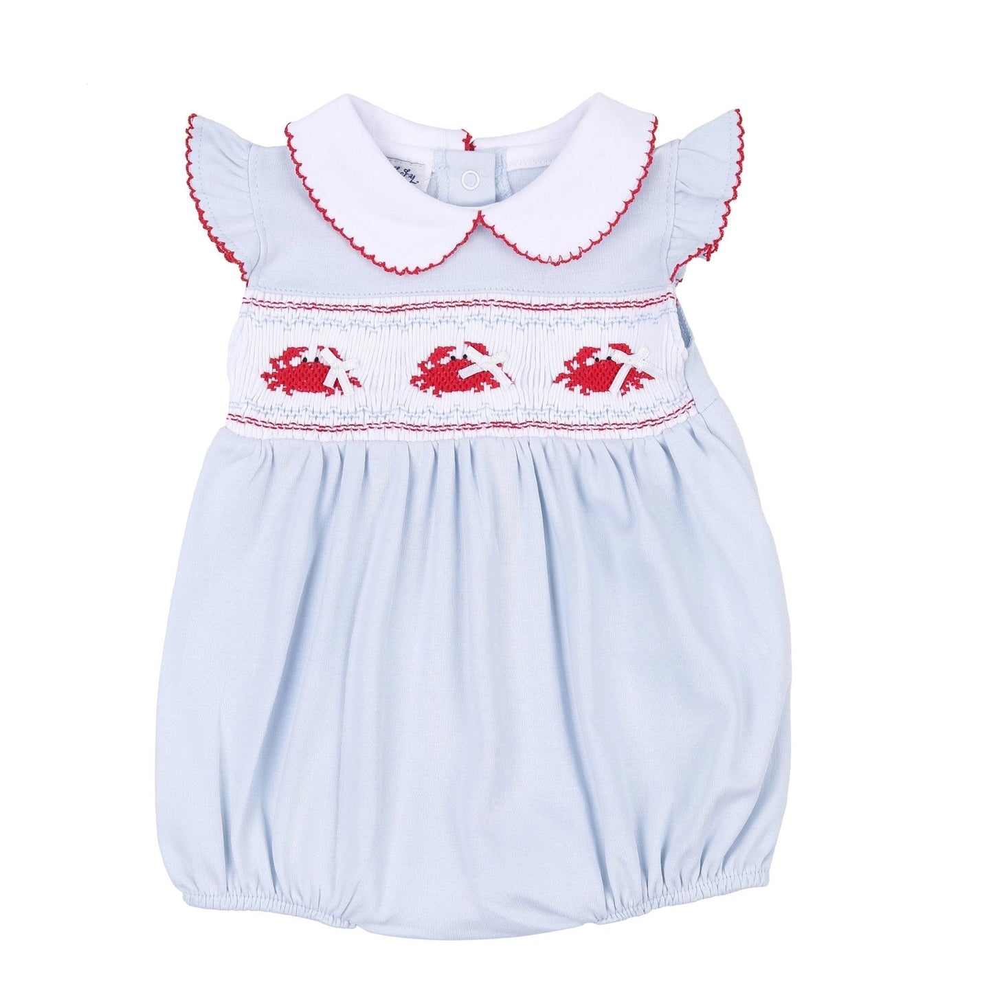 crab classic smocked flutter bubble|blue