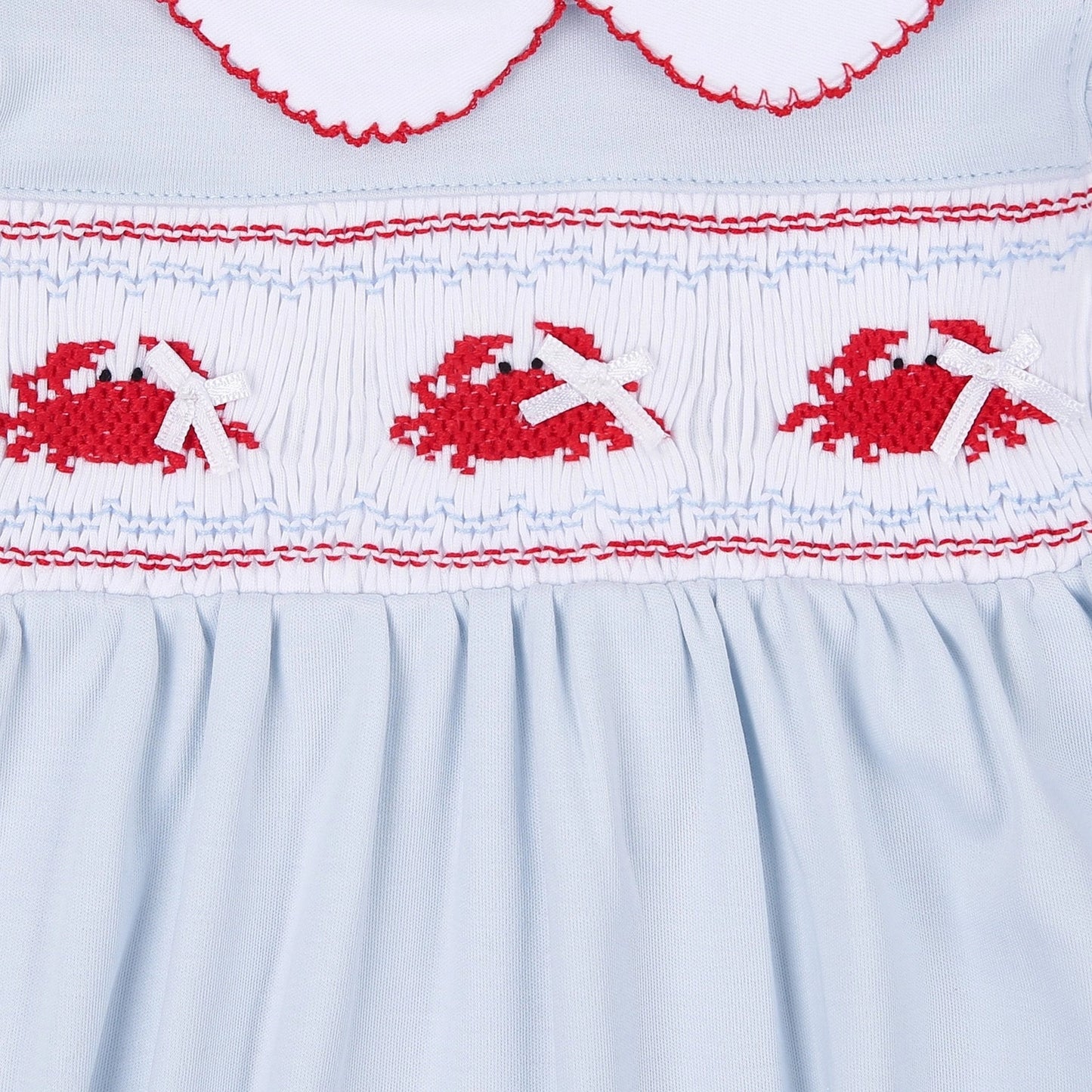 crab classic smocked flutter bubble|blue