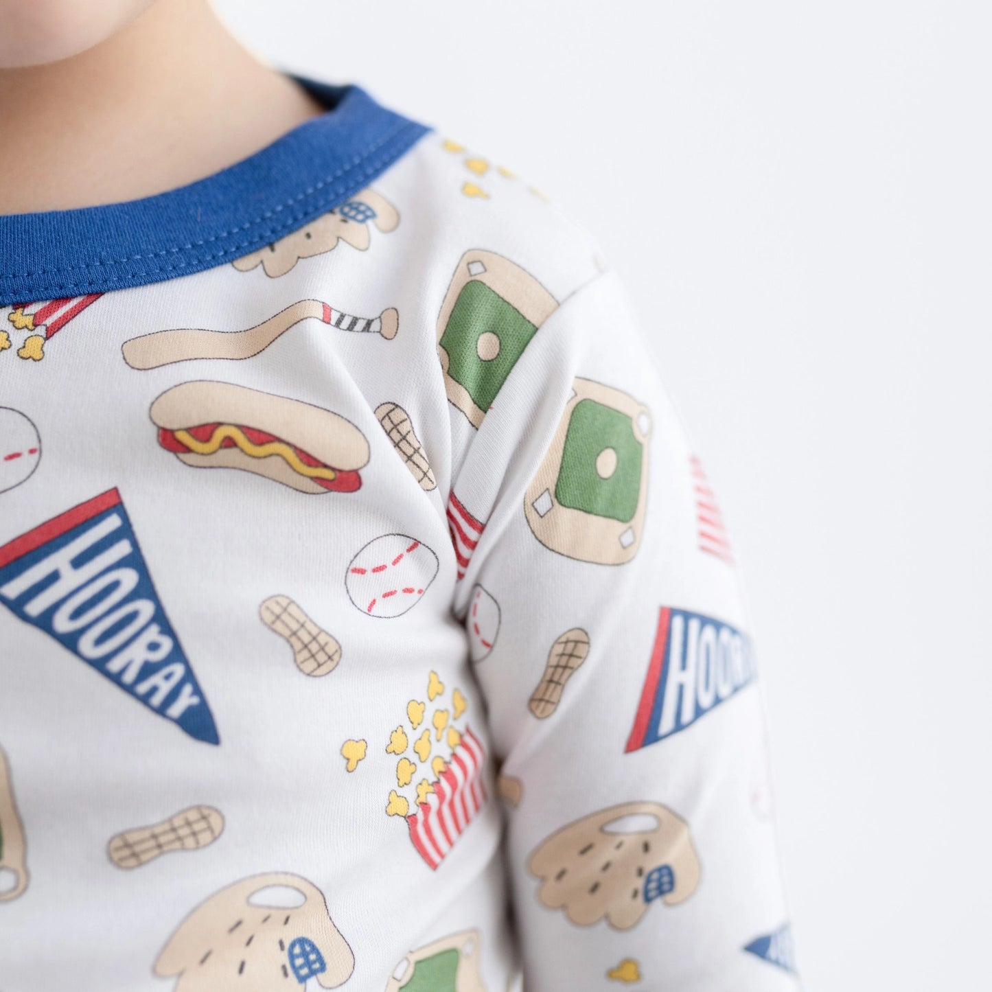 hurray for baseball long pajamas|blue