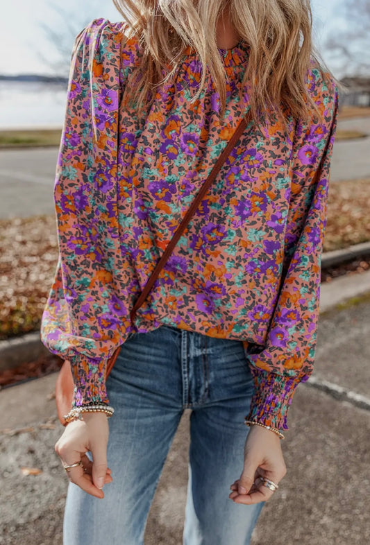 frilly top|floral